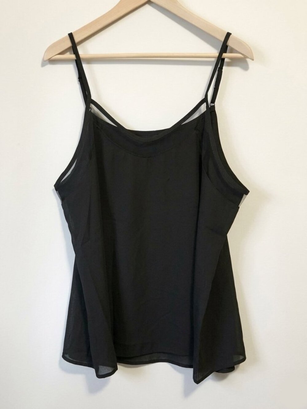 Black Mesh Net Collar Trimmed Camisole - XL Cybergoth